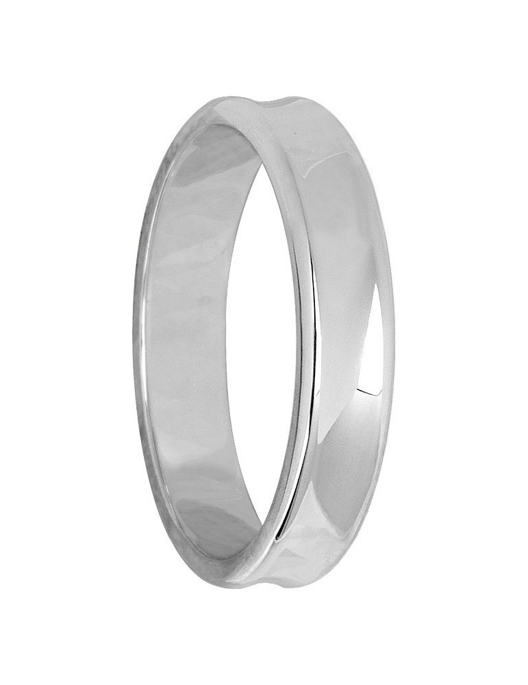 Alliance Or Blanc 18K Concave 4mm