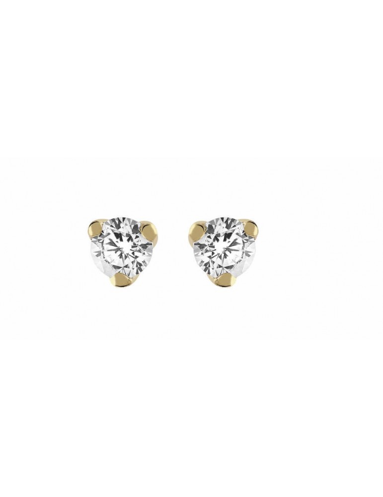 Boucles d'oreilles Diamant 0.05ct or jaune 18k 