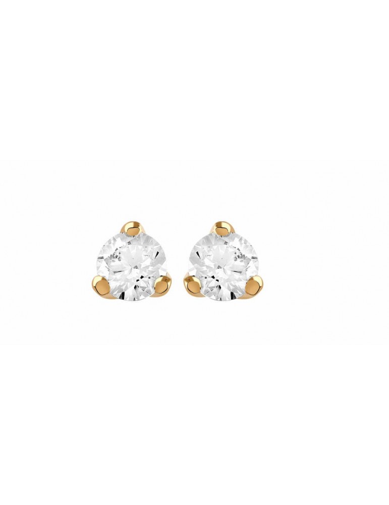 Boucles d'oreilles Diamant 0.05ct or rose 18k 