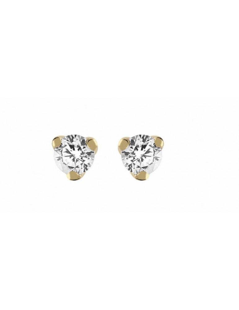 Boucles d'oreilles Diamant 0.11ct or jaune 18k 