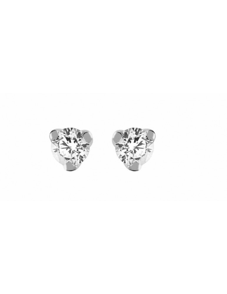 Boucles d'oreilles Diamant 0.11ct or gris 18k 