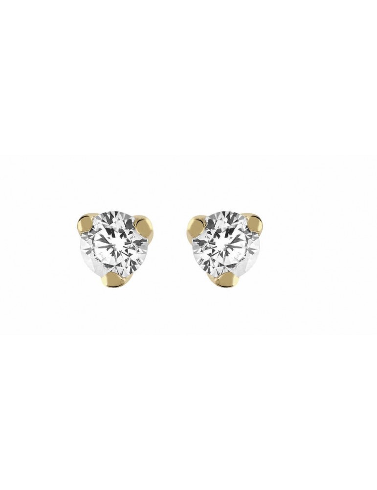 Boucles d'oreilles Diamant 0.16ct or jaune 18k 