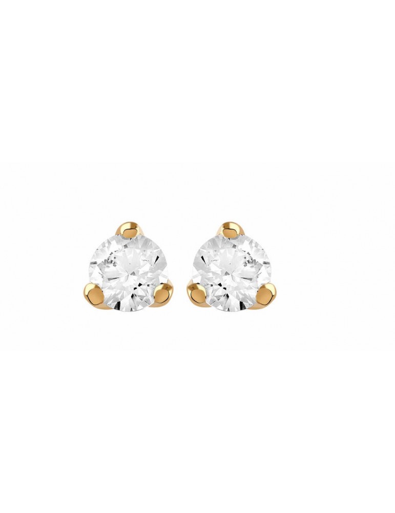 Boucles d'oreilles Diamant 0.16ct or rose 18k 