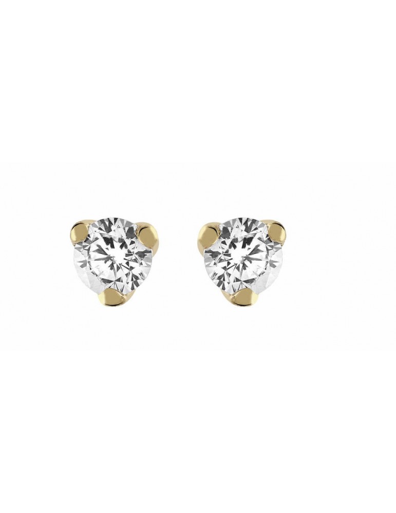 Boucles d'oreilles Diamant 0.25ct or jaune 18k 
