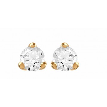 Boucles d'oreilles Diamant 0.30ct or rose 18k 
