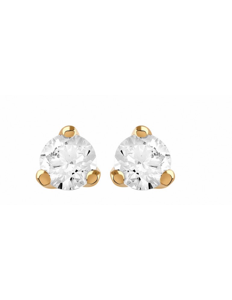 Boucles d'oreilles Diamant 0.40ct or rose 18k 