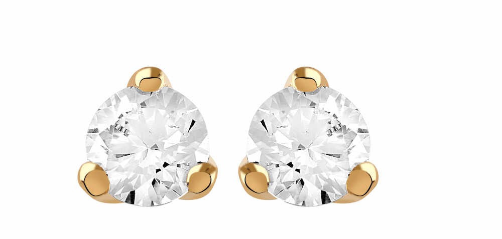 Boucles d'oreilles Diamant 0.40ct or rose 18k 