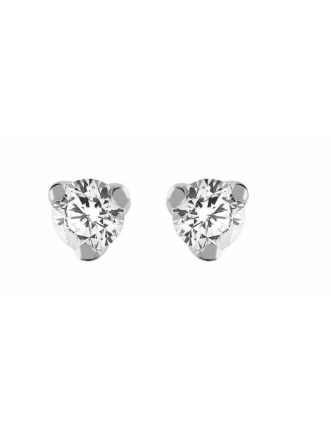 Boucles d'oreilles Diamant 0.40ct or gris 18k 