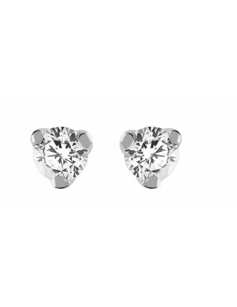 Boucles d'oreilles Diamant 0.50ct or gris 18k 