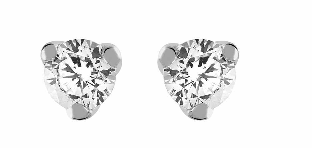 Boucles d'oreilles Diamant 0.50ct or gris 18k 