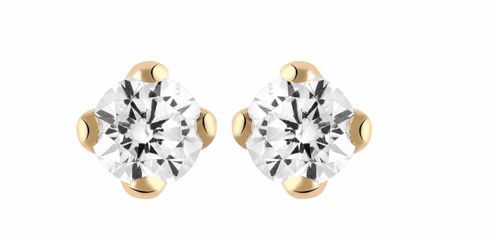 Boucles d'oreilles Diamant 0.30ct or rose 18k 