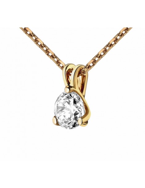 Collier Diamant 0.10ct or rose 18k 
