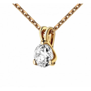 Collier Diamant 0.40ct or rose 18k 