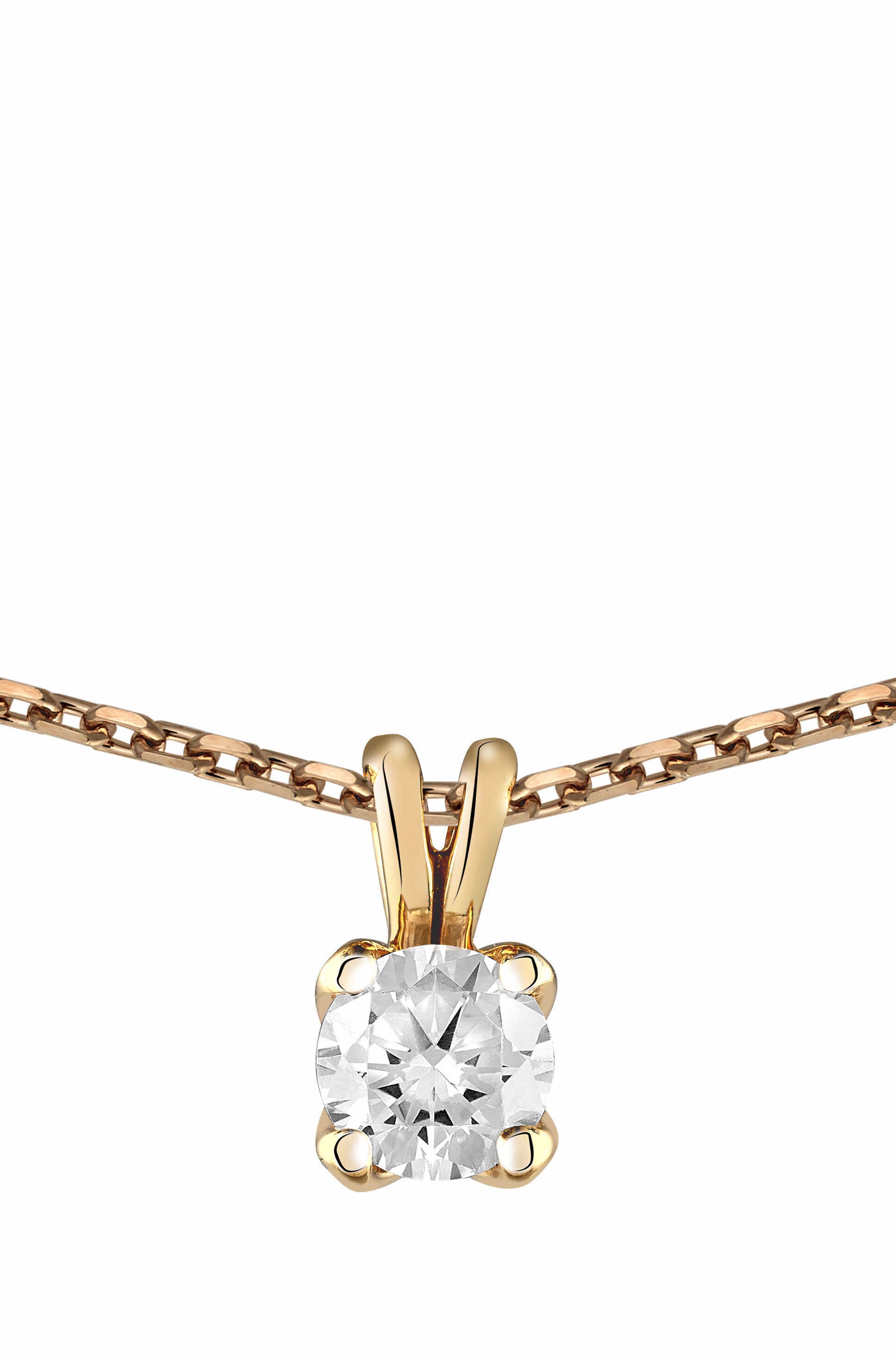 Collier Diamant 0.25ct or rose 18k 