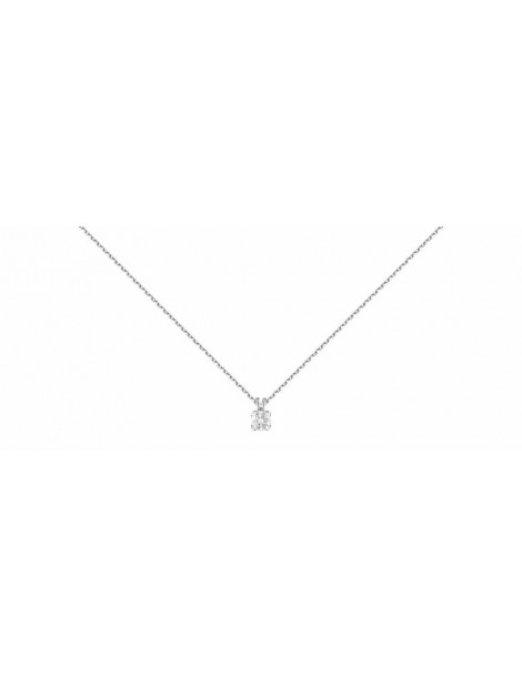 Collier Diamant 0.05ct or gris 18k 