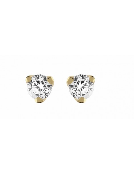 Boucles d'oreilles Diamant 0.20ct or jaune 9K 