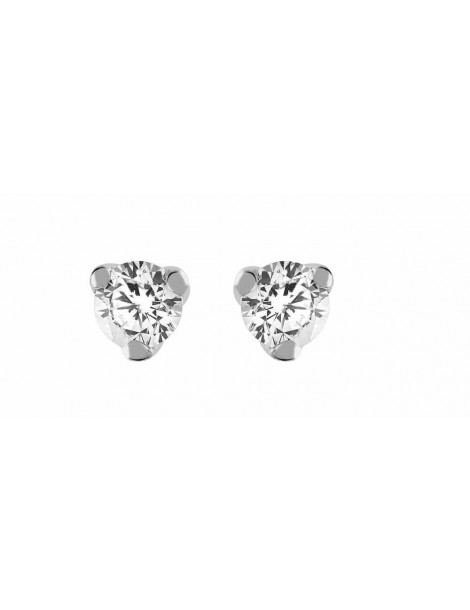 Boucles d'oreilles Diamant 0.20ct or gris 9K 
