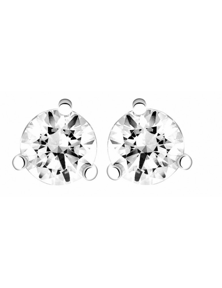 Boucles d'oreilles Diamant 1,00ct or gris 18k 
