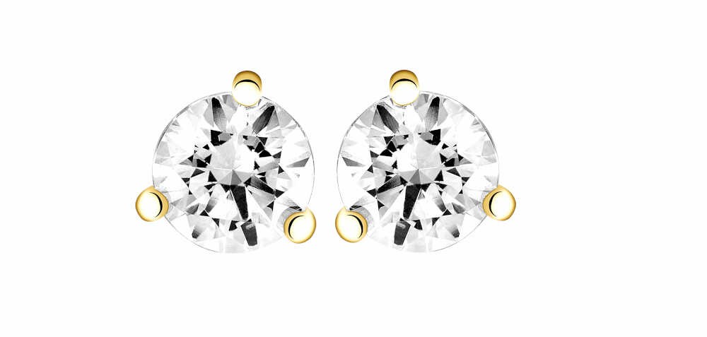 Boucles d'oreilles Diamant 0.10ct or jaune 18k 