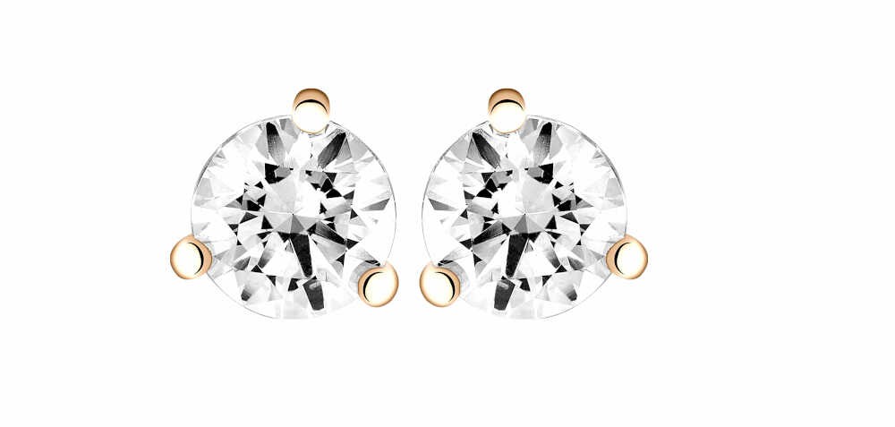 Boucles d'oreilles Diamant 0.10ct or rose 18k 