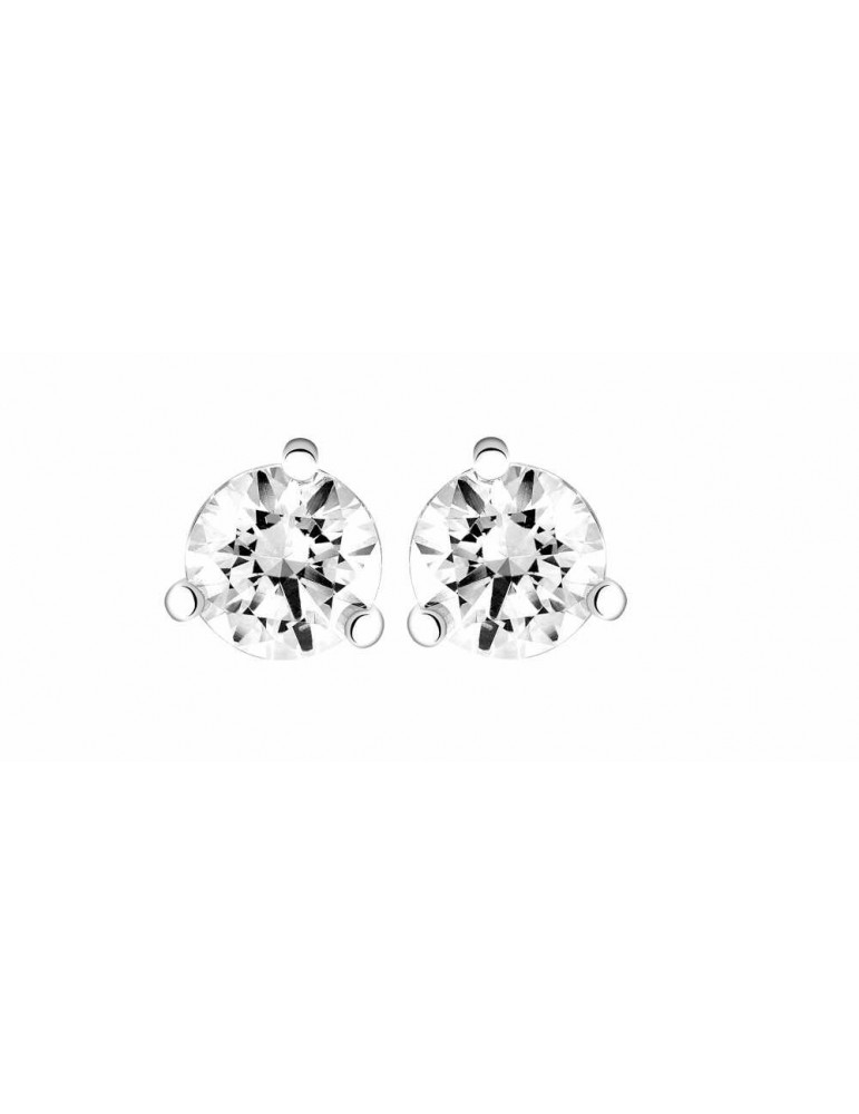 Boucles d'oreilles Diamant 0.10ct or gris 18k 