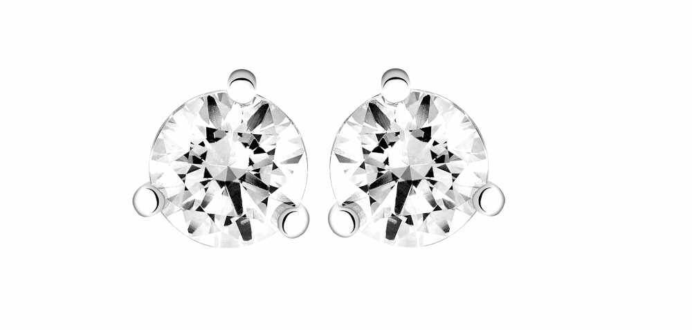 Boucles d'oreilles Diamant 0.10ct or gris 18k 