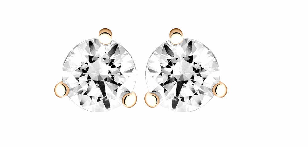 Boucles d'oreilles Diamant 0,16ct or rose 18k 