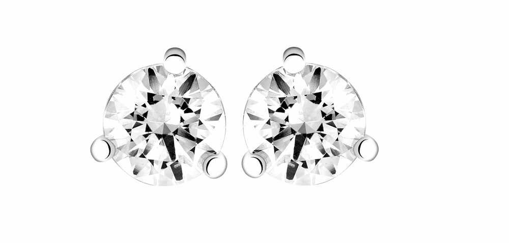 Boucles d'oreilles Diamant 0,16ct or gris 18k 