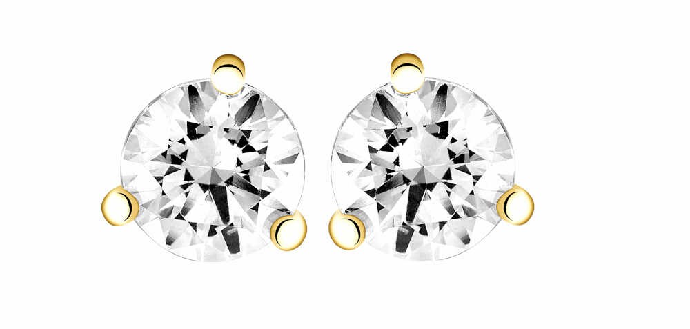 Boucles d'oreilles Diamant 0.25ct or jaune 18k 