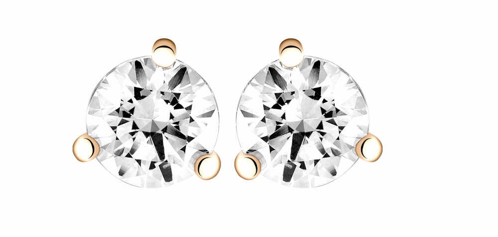 Boucles d'oreilles Diamant 0.25ct or rose 18k 