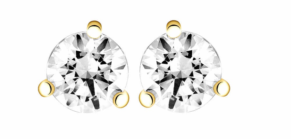 Boucles d'oreilles Diamant 0.30ct or jaune 18k 