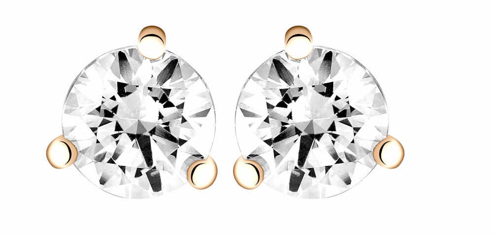 Boucles d'oreilles Diamant 0.50ct or rose 18k 