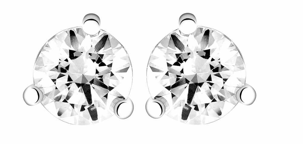 Boucles d'oreilles Diamant 0.70ct or gris 18k 