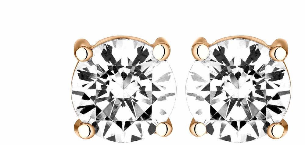Boucles d'oreilles Diamant 1,00ct or rose 18k 