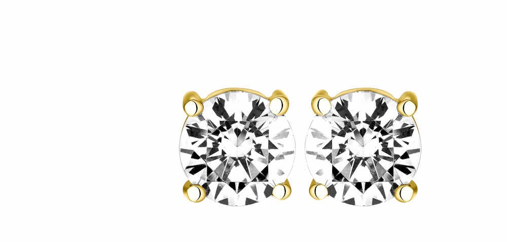 Boucles d'oreilles Diamant 0.10ct or jaune 18k 