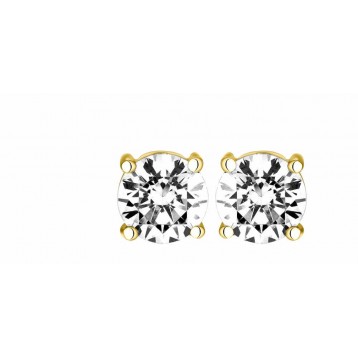 Boucles d'oreilles Diamant 0.20ct or jaune 18k 