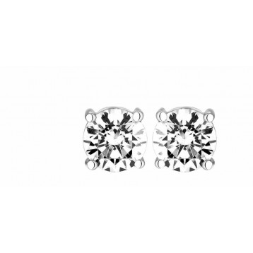 Boucles d'oreilles Diamant 0.20ct or gris 18k 