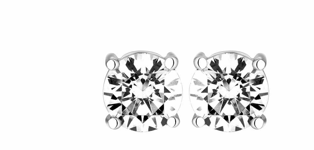 Boucles d'oreilles Diamant 0.20ct or gris 18k 