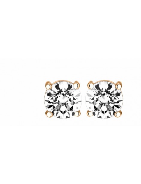 Boucles d'oreilles Diamant 0.25ct or rose 18k 