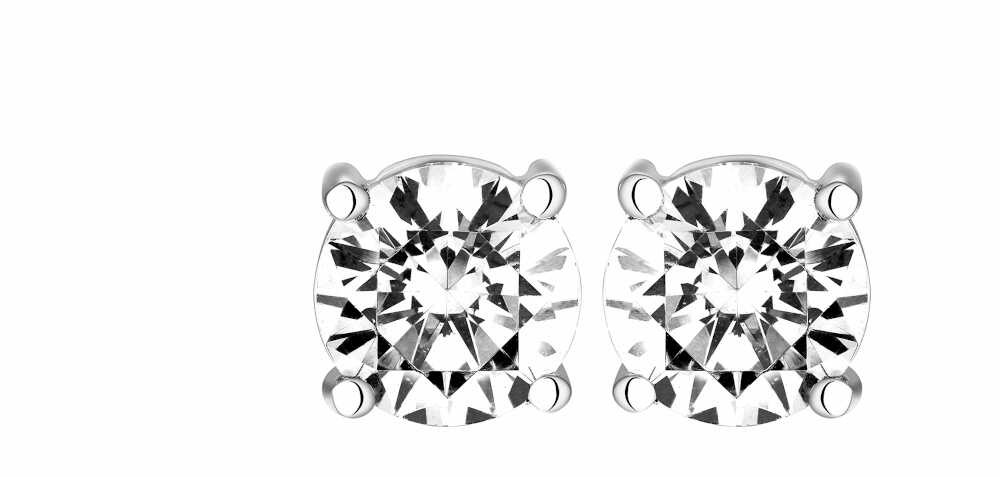 Boucles d'oreilles Diamant 0.25ct or gris 18k 