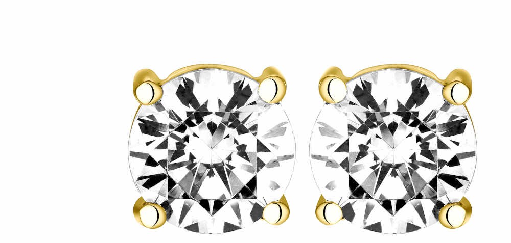 Boucles d'oreilles Diamant 0.70ct or jaune 18k 