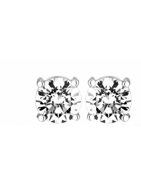 Boucles d'oreilles Diamant 0.70ct or gris 18k 