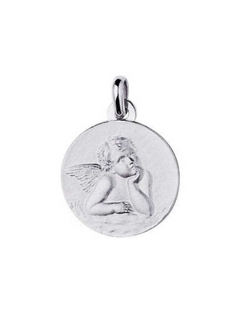 Médaille Ange Or Blanc 18K 