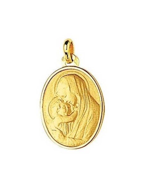 Médaille Vierge à l'Enfant Or Jaune 18K 
