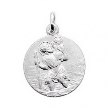 Médaille Saint Christophe Or Blanc 18K 