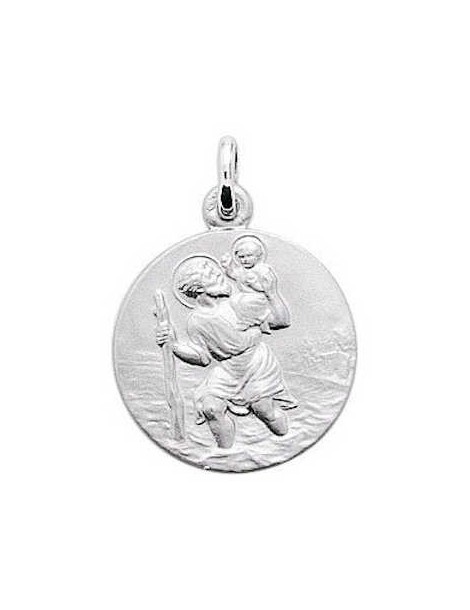 Médaille Saint Christophe Or Blanc 18K 