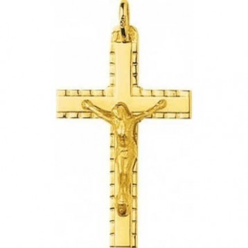 Pendentif Croix Christ Or Jaune 18K 