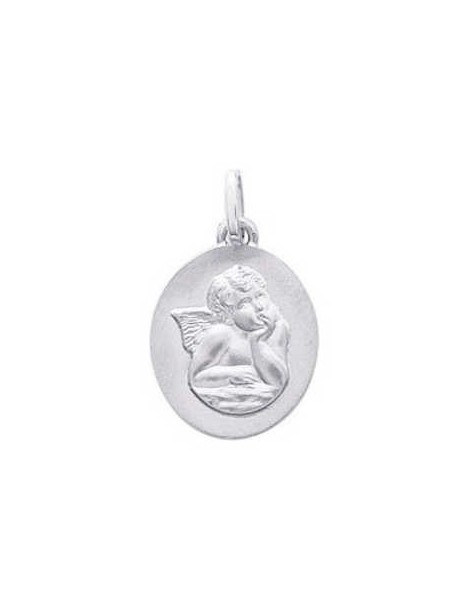 Médaille Ange Or Blanc 9K 