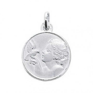 Médaille Ange Or Blanc 9K 