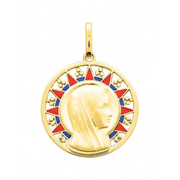Médaille Laquée Vierge Or...